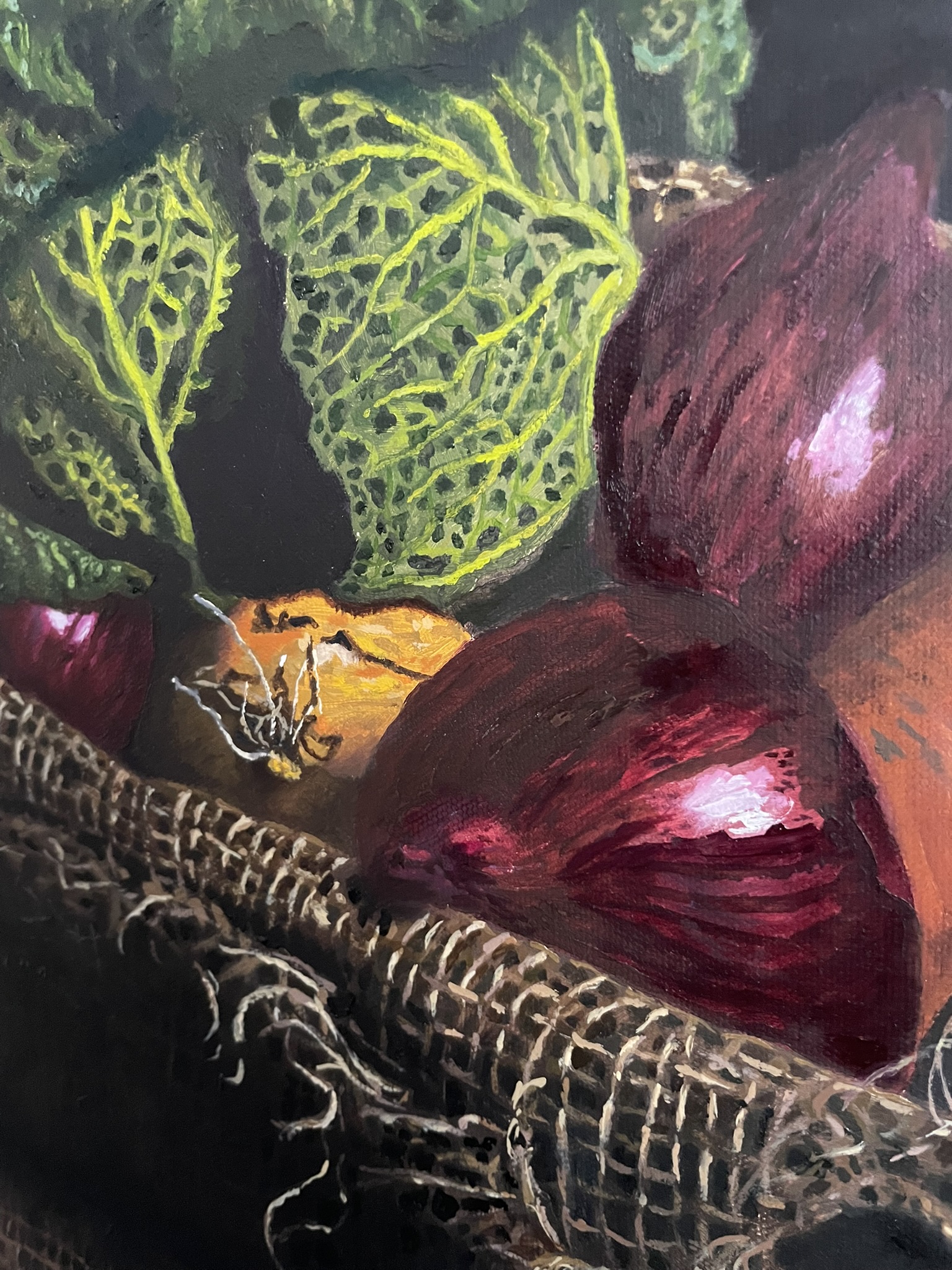 Vegetable Basket with Beer Onions CloseUp